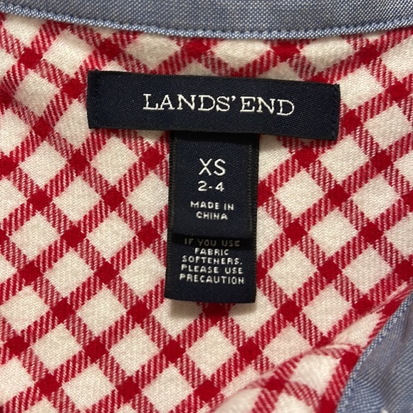 Lands End Plaid Cotton Button Shirt Size XS - Picture 4 of 9
